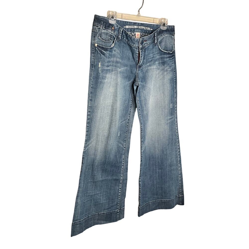Mossimo Supply Co. Wide Leg Jeans Mid Rise Denim Medium Wash Blue Size 11 NWT - Picture 2 of 6